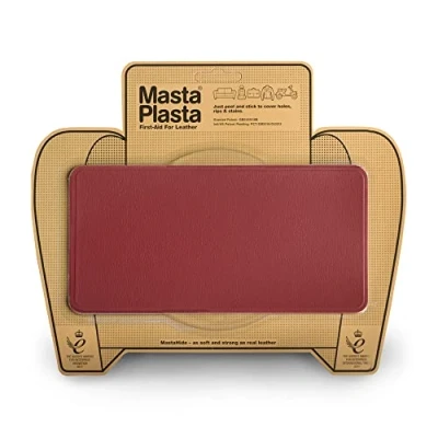 Imagen de MastaPlasta Parche Autoadhesivo PREMIUM para Reparación Instantánea de Cuero y Otros Tejidos. ROJO. 20cm x 10cm. Primeros Auxilios sofás, Asientos Coche, Bolsos, Chaquetas