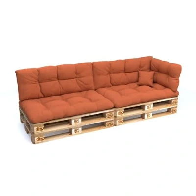 Imagen de POKAR Juego de Cojines aconchadas 6 Piezas para Europalés: 2X Asiento 120x80cm +2X Respaldo 120x40cm + 1x 60x40cm Lateral cojín Decorativo 40x40cm, sofá paletas, sin palés, Lima
