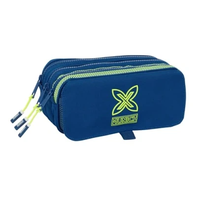 Imagen de Safta Munich North Portatodo Triple Big, Estuche Infantil, Niño, Ideal para Niños en Edad Escolar, Cómodo y Versátil, Calidad Resistencia, 21.5x8x10 cm