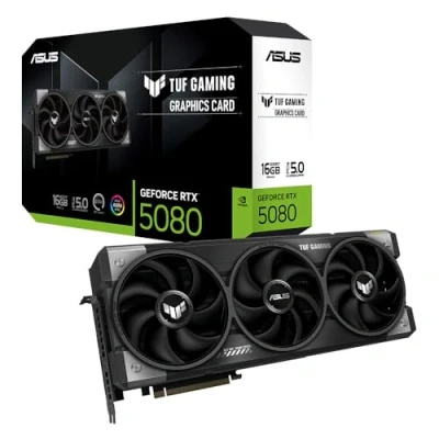 Imagen de ASUS TUF Gaming GeForce RTX 5080 16GB GDDR7 Tarjeta gráfica (PCIe 5.0, HDMI/DP 2.1, 3.6 Ranuras, Grado Militar, Revestimiento PCB, Ventiladores axial Tech, cámara de Vapor)
