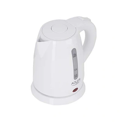 Imagen de Adler AD1272 Hervidor de Agua Eléctrico 1 Litro, Recipiente sin BPA, Resistencia Oculta, Apagado Automático al Alcanzar la Ebullición, Inalámbrico 360º Cable, 1600W, Blanco