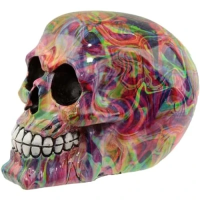 Imagen de Puckator Crâne Décoratif Effet Marbre ARC en Ciel Figuritas Decorativas, Multicolor, único