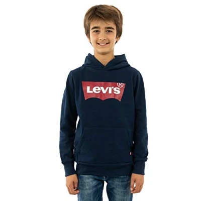 Imagen de Levi&#039;s Batwing Screenprint Hoodie Jersey con capucha para niños, Talla: 140, Dress blues