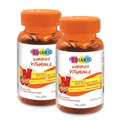 Imagen de PEDIAKID Gummies Vitamina C Fórmula Natural con Delicioso Aroma de Cereza Ayuda a Reducir la Fatiga Refuerza el Metabolismo Energético y las Defensas del Organismo Lote 2