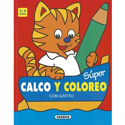 Imagen de Súper calco y coloreo con gatito 3 6 años (Super coloreo)