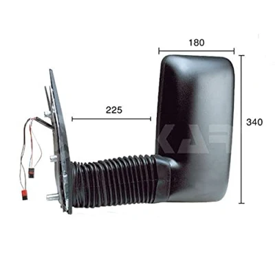 Imagen de espejo retrovisor Alkar 9247977 izquierda eléctrico calefactable, con gran angular, brazo largo de espejo, convexo para vehíc. volante a la