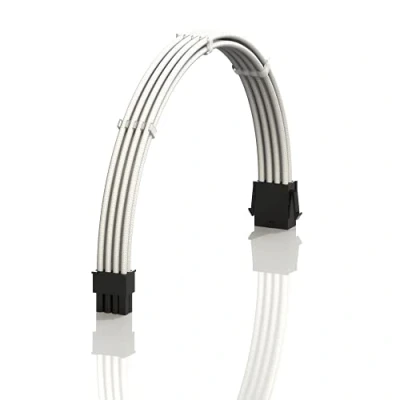 Imagen de LINKUP AVA 30cm 8 Pines (4+4) CPU ATX Placa Base PSU Fuente de Alimentación Cable Extensión PC Personalizado con Mangas Trenzadas Peines┃Un Solo Paquete┃300mm Blanco