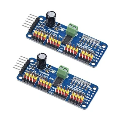 Imagen de ZkeeShop 2PCS PCA9685 16 Channel 12 bit PWM Servo Motor Driver Compatible for Arduino Robot Raspberry Pi IIC Interface Module Shield