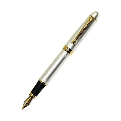 Imagen de Gullor Jinhao x450 Pluma estilográfica, color azul, en diseño enroscado y dorado, plata