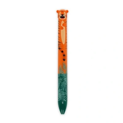 Imagen de Legami bolígrafo Click&amp;Clack de dos colores, tinta azul y naranja, a presión, ideal para escuela, oficina, casa, bonito Tigre, idea regalo, niños adultos, bicolor, diámetro punta