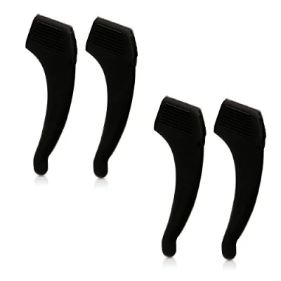 Imagen de kwmobile Soporte antidESlizante de silicona para gafas 2 Pares ganchos las orejas SoportES anteojos negro