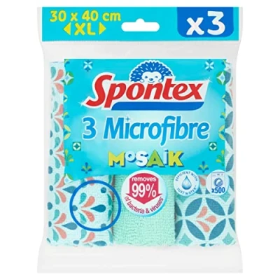 Imagen de Spontex Bayetas de Microfibra, 30 x 40 cm, 1 Paquet 3 Unidades