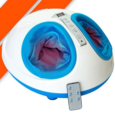 Imagen de Bonplus BP Masajeador de Pies con Control Remoto Masaje Shiatsu Calor Intensidad Regulable 3 Modos Salud (Blanco y Azul)