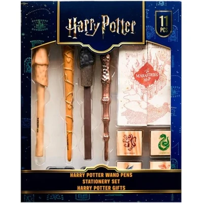 Imagen de HARRY POTTER Bolígrafos Varitas Papelería con Mapa de Merodeador Hogwarts Sellos Kit y Juego Tinta