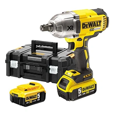 Imagen de DEWALT DCF899P2 QW Llave de impacto sin escobillas 1/2&#039; XR 18V, batería Litio 5 Ah, Alto Par 950Nm, 2400 ipm, con maletín TSTAK, cargador y
