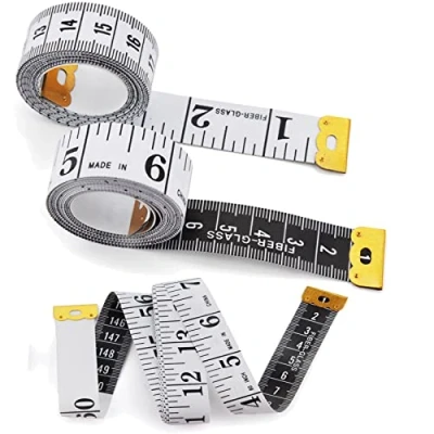 Imagen de 2 unidades de cinta métrica para coser suave doble escala 200 cm/79 pulgadas, sastres artesanos y hogares, dimensiones corporales, circunferencia del pecho, contorno cintura