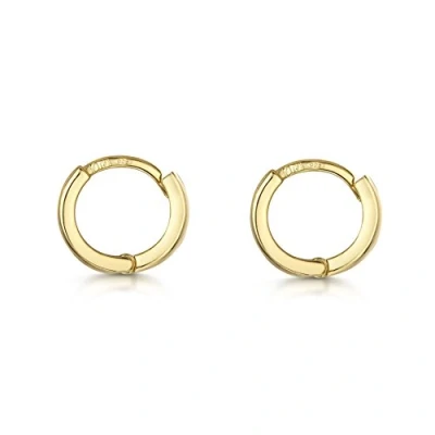 Imagen de Amberta® 925 Plata De Ley Pendiente Aro Fino Con Cierre Bisagra Placcato Oro 18K Pendientes Tipo Criolla Diámetro: 10mm