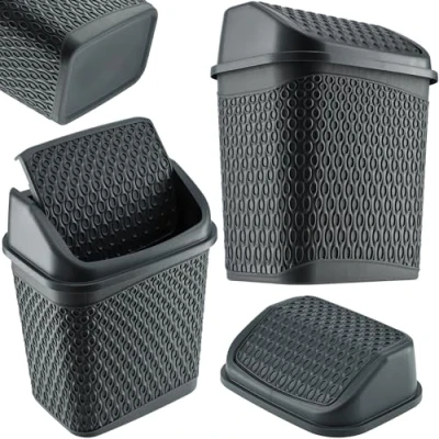 Imagen de KADAX cubo de basura con tapa basculante, cesta basura, tapa, plástico abatible (gris)