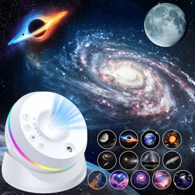 Imagen de Proyector Estrellas, 4K HD Planetario con 13 Discos Planetarios,Rotación de 360 Galaxia Skylight Luz Nocturna Temporizador y Meteorito Dinámico para Decoracion Habitacion