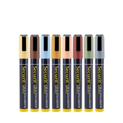 Imagen de SECURIT Fieltro de Tiza Tinta líquida (8 Unidades, Mediano, 2 6 mm, Nib, Bolsa Regalo), Multicolor (Vermes SMA510 V8 ET 8)