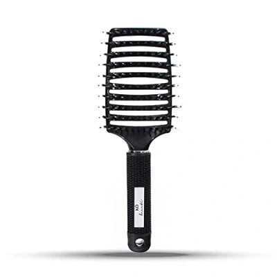 Imagen de KÖ Beauté cepillo desenredante de pelo cerdas jabalí y nailon, natural, desenredar el cabello sin rotura, unisex, negro