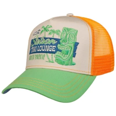 Imagen de Stetson Gorra Trucker Tiki Lounge Mujer/Hombre Curved Brim Cap de béisbol Snapback con Visera, Snapback, Visera Verano/Invierno Talla única Naranja