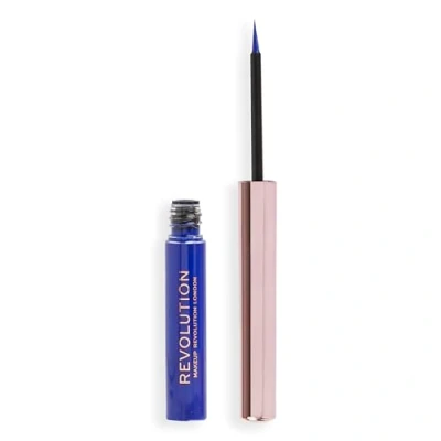 Imagen de Makeup Revolution, Delineador Líquido Super Flick, Altamente Pigmentado, Azul, 2.4ml