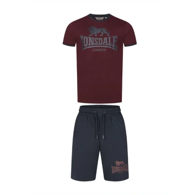 Imagen de Lonsdale Conjunto de camiseta y pantalones cortos para hombre ajuste normal MAIST, azul oscuro marino, S