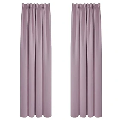 Imagen de Deconovo Ocultante?, con 2 Cortinas, Aislante, térmico, antifrío, Cortina, habitación, Comedor, Rosa, 140 x 245 cm
