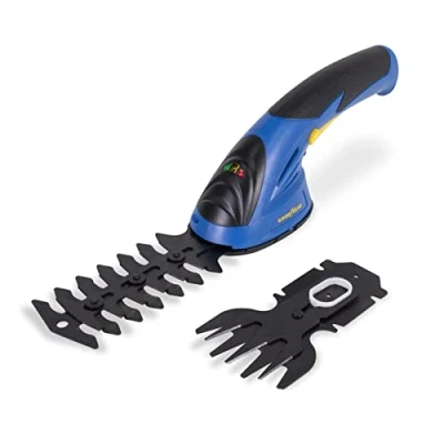 Imagen de Goodyear Tijeras cortacésped y arreglasetos batería de litio 1.5Ah 3.6V. podar eléctricas 2 en 1 1.100 rpm. Hoja cizalla para arbustos. hierba