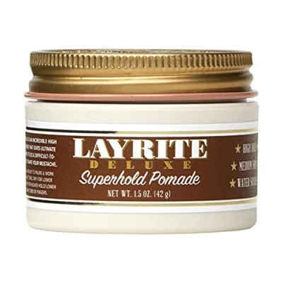 Imagen de Layrite Superhold Pomada 42g Fuerte sujeción Soluble en agua Brillo Medio
