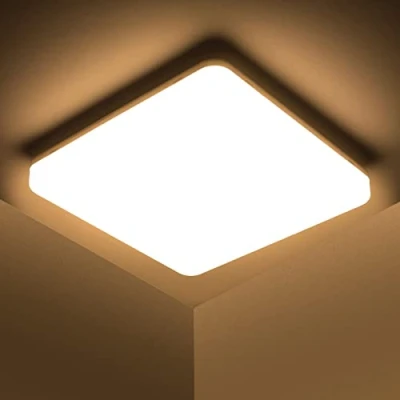 Imagen de Kambo LED Lámpara de Techo 48W Plafon Cuadrada Luz Moderno Blanco Cálido 3000K 4320LM Para Baño Cocina Sala Estar Dormitorio Comedor Balcón