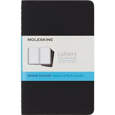 Imagen de Moleskine Cahier Journal Cuaderno, Set de 3 Cuadernos con Páginas Punteadas, Tapa Dura y Suave, Cierre Elástico, Negro, Formato Pocket 9 x 14 cm