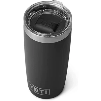 Imagen de Yeti Rambler Vaso aislado al vacío de acero inoxidable con tapa Magslider, color negro, 296 ml