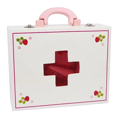 Imagen de Small Foot 6113 Wooden Doctor&#039;S Case with Fever Thermometer, Stethoscope, Nurse&#039;s Cap, Role Toy from 3 Years Juguetes de rol, Multicolor, Talla estándar