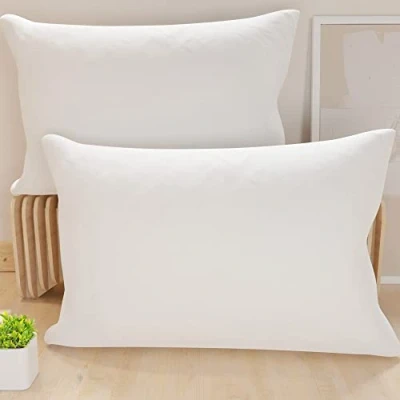 Imagen de PETTI ARTIGIANI ITALIANI Par de Fundas Almohada 70x40 cm, Pareja Funda Cojín Lisas Blanco, 100% Microfibra Hipoalergénica, Made in Italy
