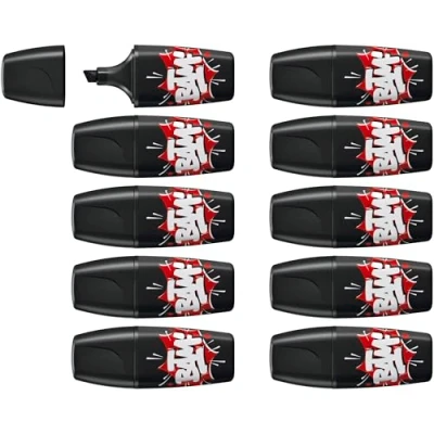 Imagen de Subrayador Stabilo BOSS MINI BAM Negro 10 Piezas