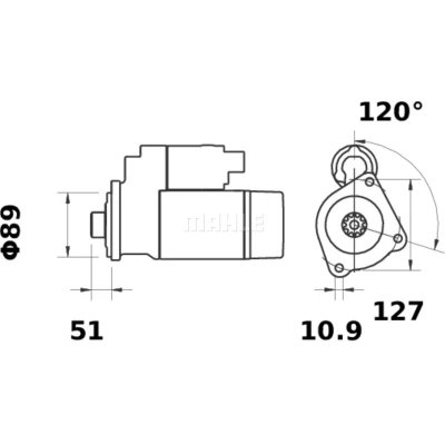 Imagen de MAHLE ORIGINAL MS 139 Motor de arranque 24 4,0 10 estanco al aceite