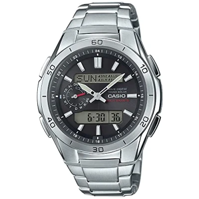 Imagen de Casio Reloj Analogico Digital para Hombre de Cuarzo con Correa en Acero Inoxidable WVA M650D 1AER