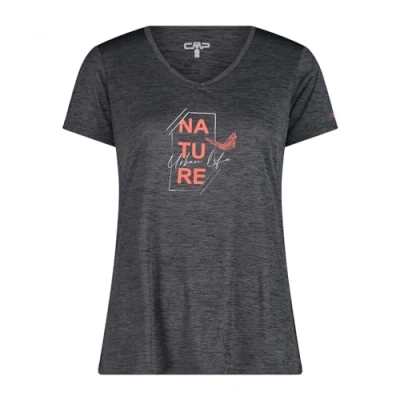 Imagen de CMP Camiseta de Jersey Melange para Mujer, Color Antracita Mel., 40, 36