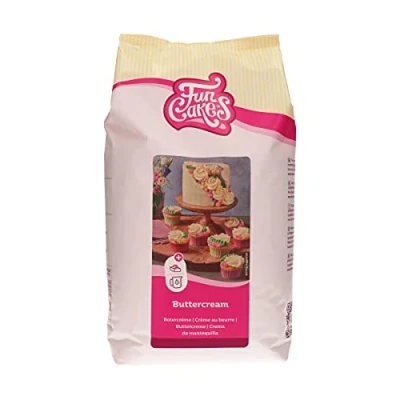 Imagen de FunCakes Preparado Crema de Mantequilla (Buttercream): Fácil Usar, Cremosa, Perfecta para la Decoración Tartas, Cubrir y Rellenar, Los Cupcakes, Halal. 4 Kg. 4000 g