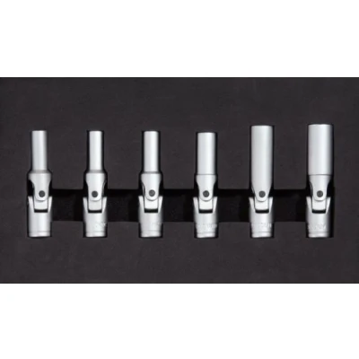 Imagen de KS Tools 500.7300 Juego de llaves vaso articuladas para bujías 3/8&quot;, 6 pzs