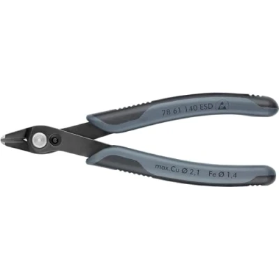 Imagen de Knipex Electronic Super Knips® XL ESD bruñido, con fundas multicomponentes 140 mm (cartulina autoservicio/blíster) 78 61 ESDSB