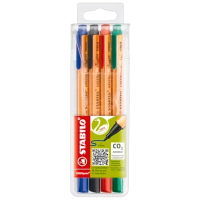 Imagen de Rotulador punta media 0,8 STABILO GREENpoint Ecológico Estuche con 4 colores