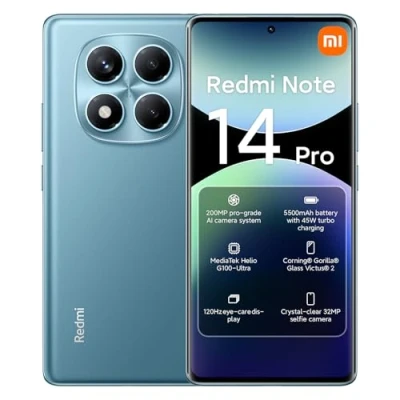 Imagen de Xiaomi Redmi Note 14 Pro Smartphone 8+256 GB 5500 mAh batería 6.67&quot; AMOLED Pantalla MediaTek Helio G100 Ultra 120Hz Eye Care Display 200MP Imaging System Negro