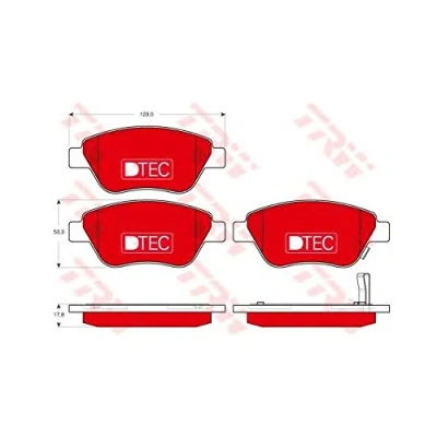 Imagen de TRW DTEC COTEC GDB1700DTE Juego de pastillas freno con avisador acústico desgaste tornillos pinza accesorios