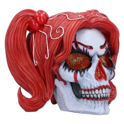 Imagen de Nemesis Now Drop Dead Gorgeous Adorno de Cackle and Chaos 19 cm, Resina, Figura Calavera muñeca Payaso, Payaso Femenino con Ojos Purpurina, Fundido en la Mejor
