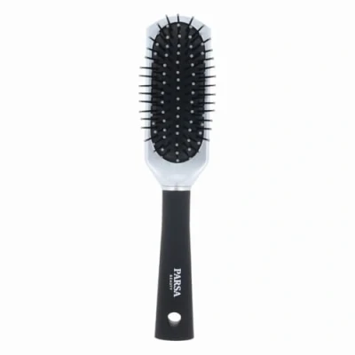 Imagen de Cepillo de pelo Parsa Beauty en plata con lápices plástico redondeados para el peinado diario