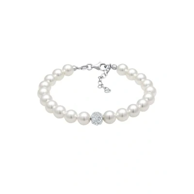 Imagen de Elli Pulseras Mujeres Elegante con Perlas Sintéticas y Cristales en Plata de Ley 925
