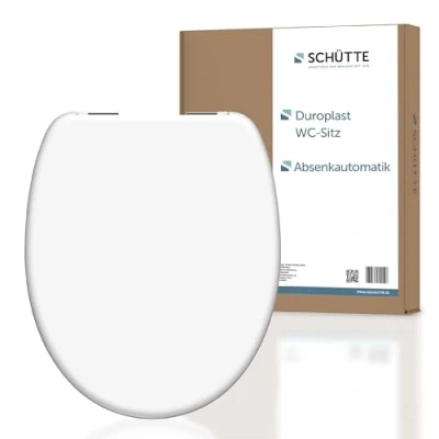 Imagen de SCHÜTTE Asiento de inodoro con suave cierre metálico, Lid Made of Shatterproof Duroplast, Innovative DIY Assembly, Toilet and Seat Maximum Load 150 kg, blanco